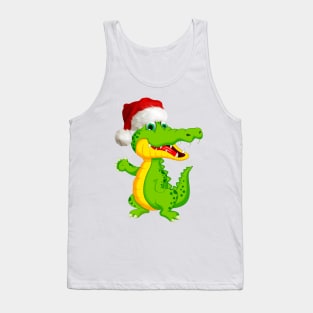 Graphic Style Chistmas Crocodile Tank Top